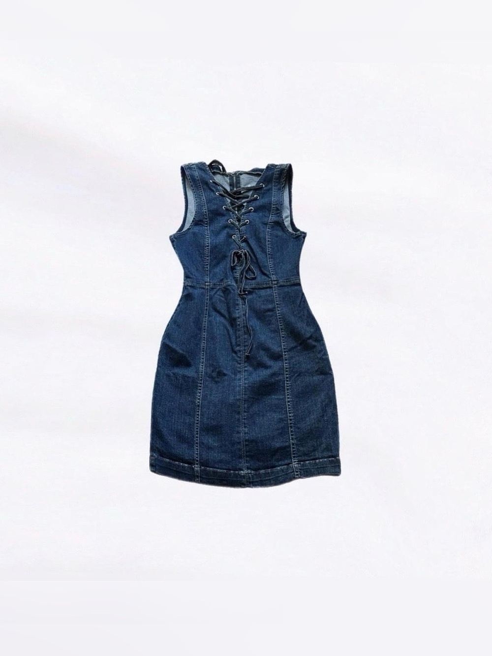 missguided ⋆ denim lace up dress